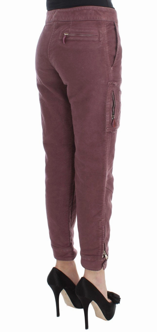 Calia High Rise Cargo Pants Bordeaux Cotton Cropped Cargo Pants