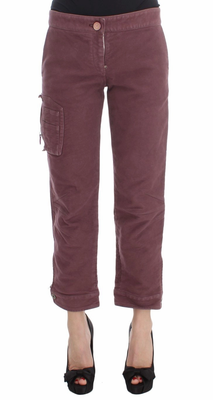 Bordeaux Cotton Cropped Cargo Pants Cargo Pants With Air Jordan 1