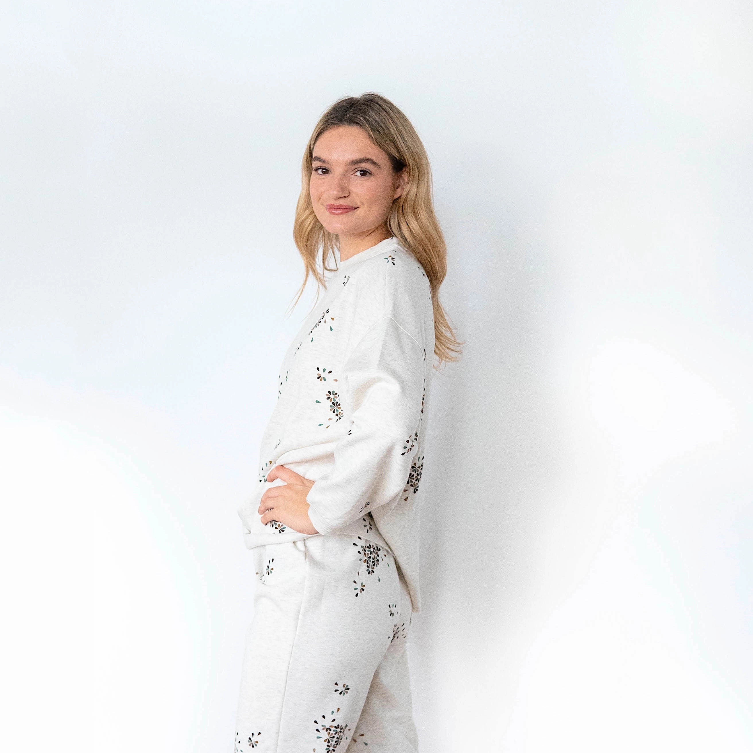 Dunner Sweatshirts Ladies' Ash Heather Print Comfortwear Collection Joggers