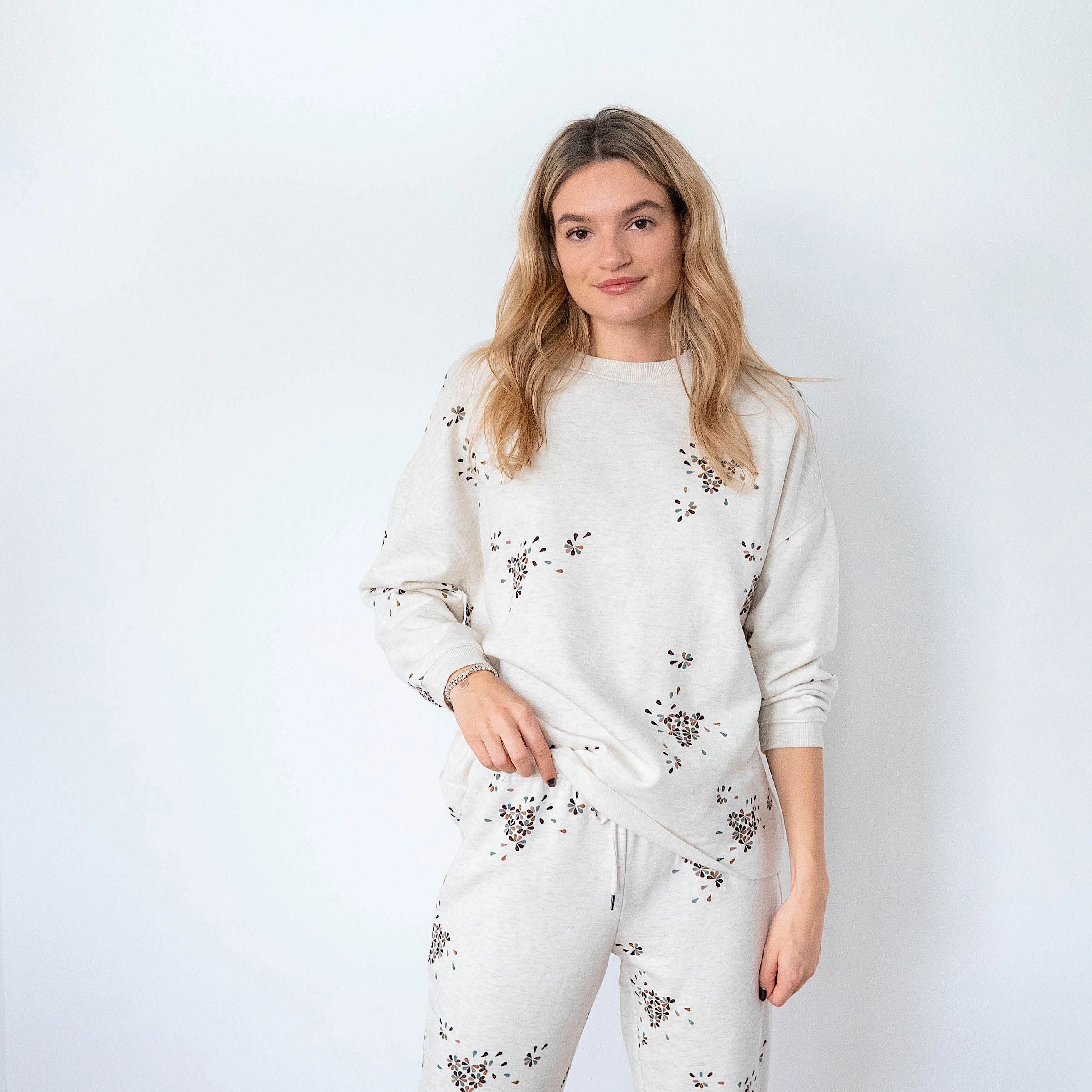 Sweatshirts 90s Ladies' Ash Heather Print Comfortwear Collection Joggers