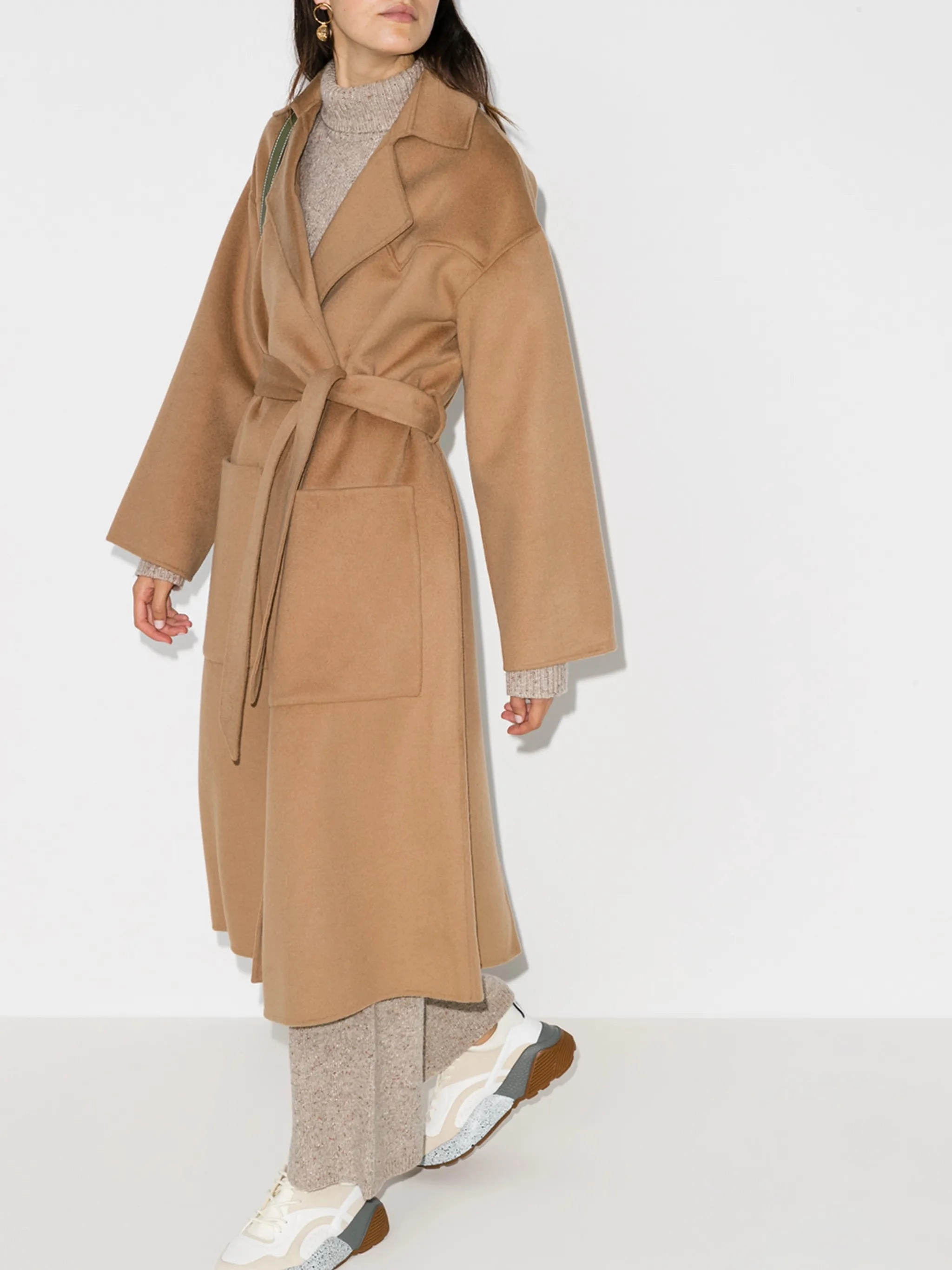 Alamo belted midi coat Cheap Long Fur Coats