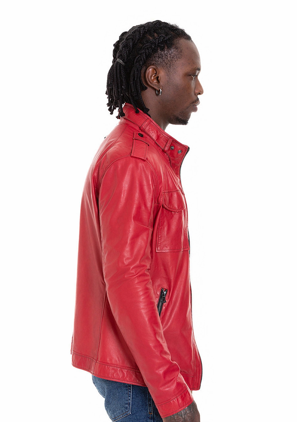 The Ravine Red Leather Men Jacket Cherokee Jackets