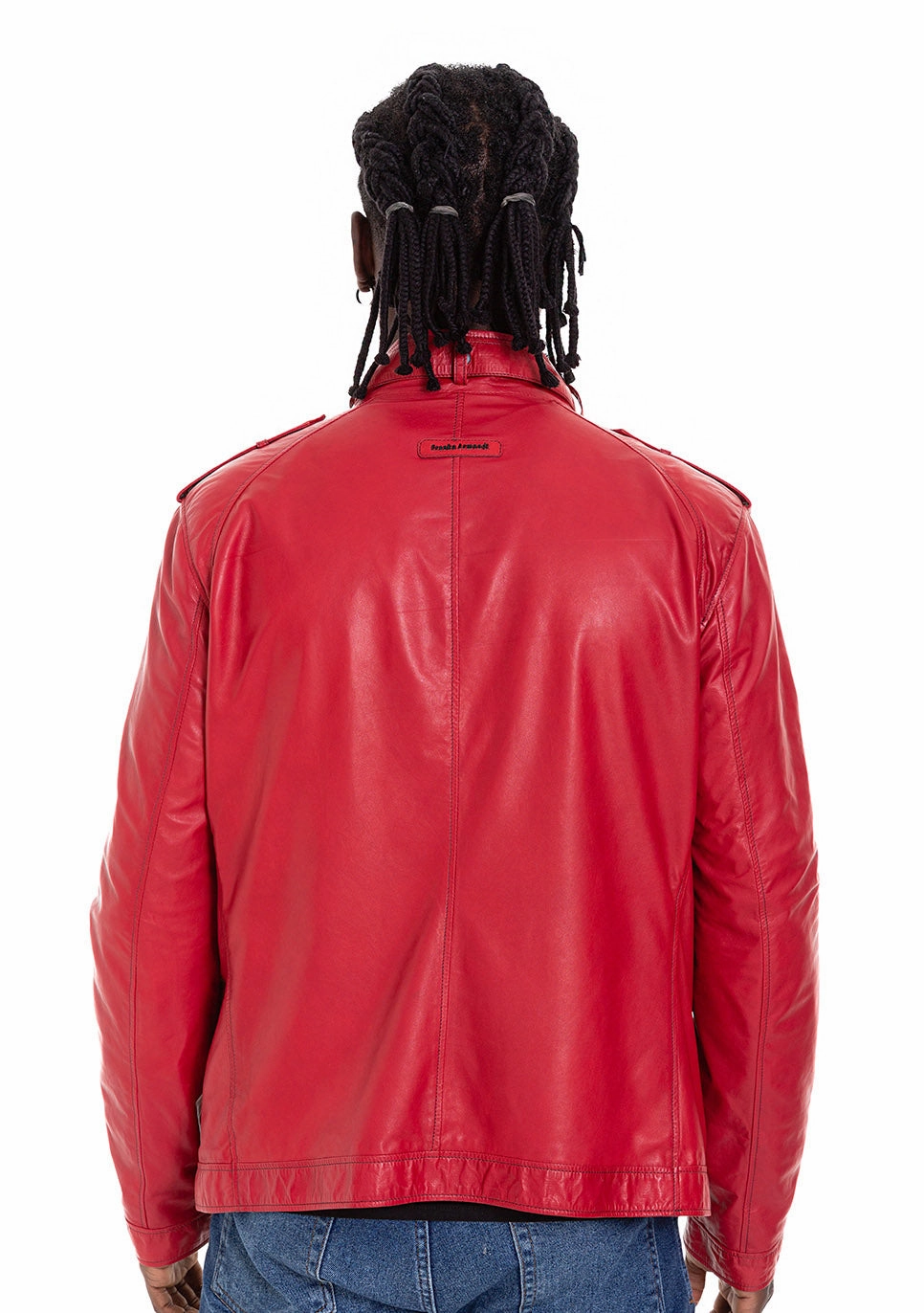 The Ravine Red Leather Men Jacket Rangers Jackets