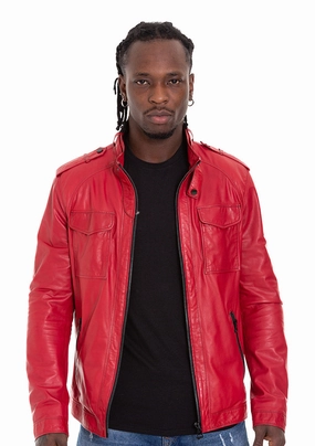 Light Dressy Jackets The Ravine Red Leather Men Jacket