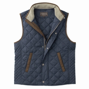 Madison Creek Greenville Diamond Quilted Nylon Vest in Navy Plus Size Activewear Jackets