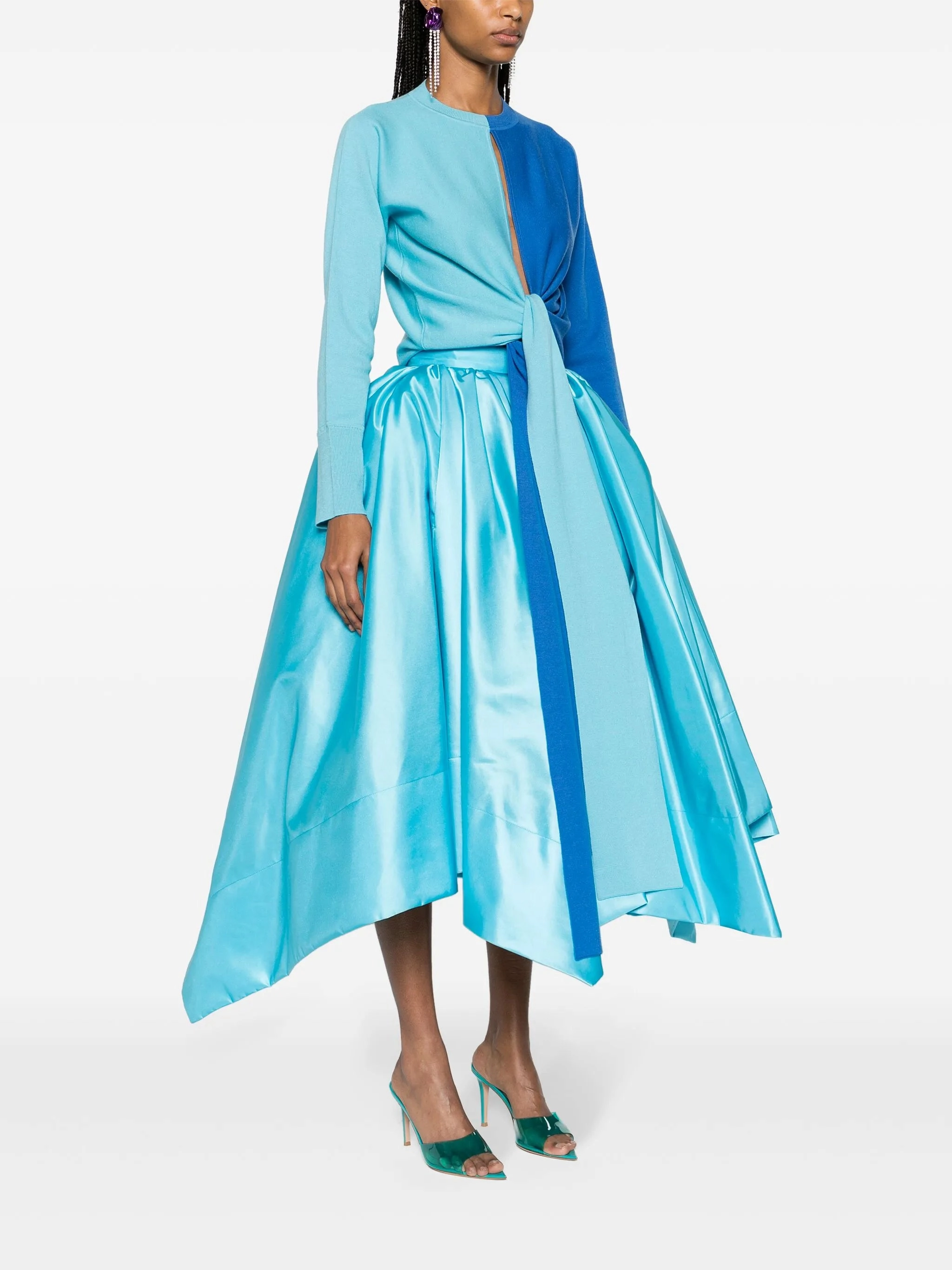 Skovhuus Knitwear colour-block self-tie jumper