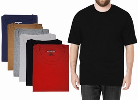 Crew Neck Short Sleeve T-Shirts | Big & Tall USA Assorted 100% Cotton | Men's (6 Pairs) T Shirts 4th Of July