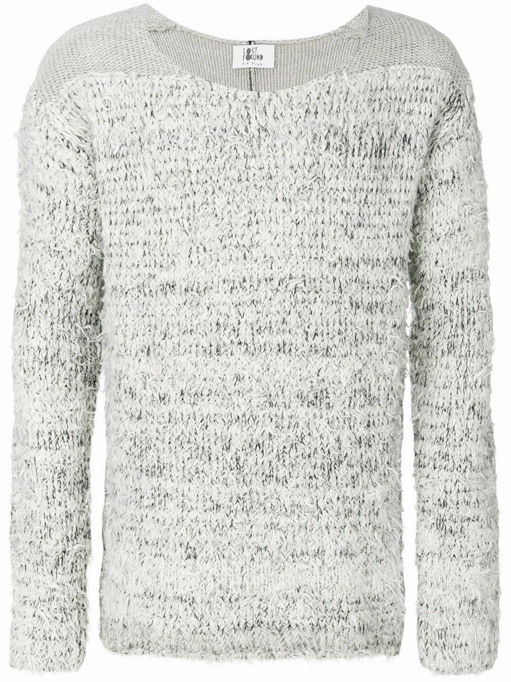 Crew Sweater Ecru Melange Half Zipper Knitwear