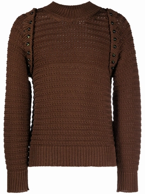 Ma Knitwear crochet-knit layered cotton jumper