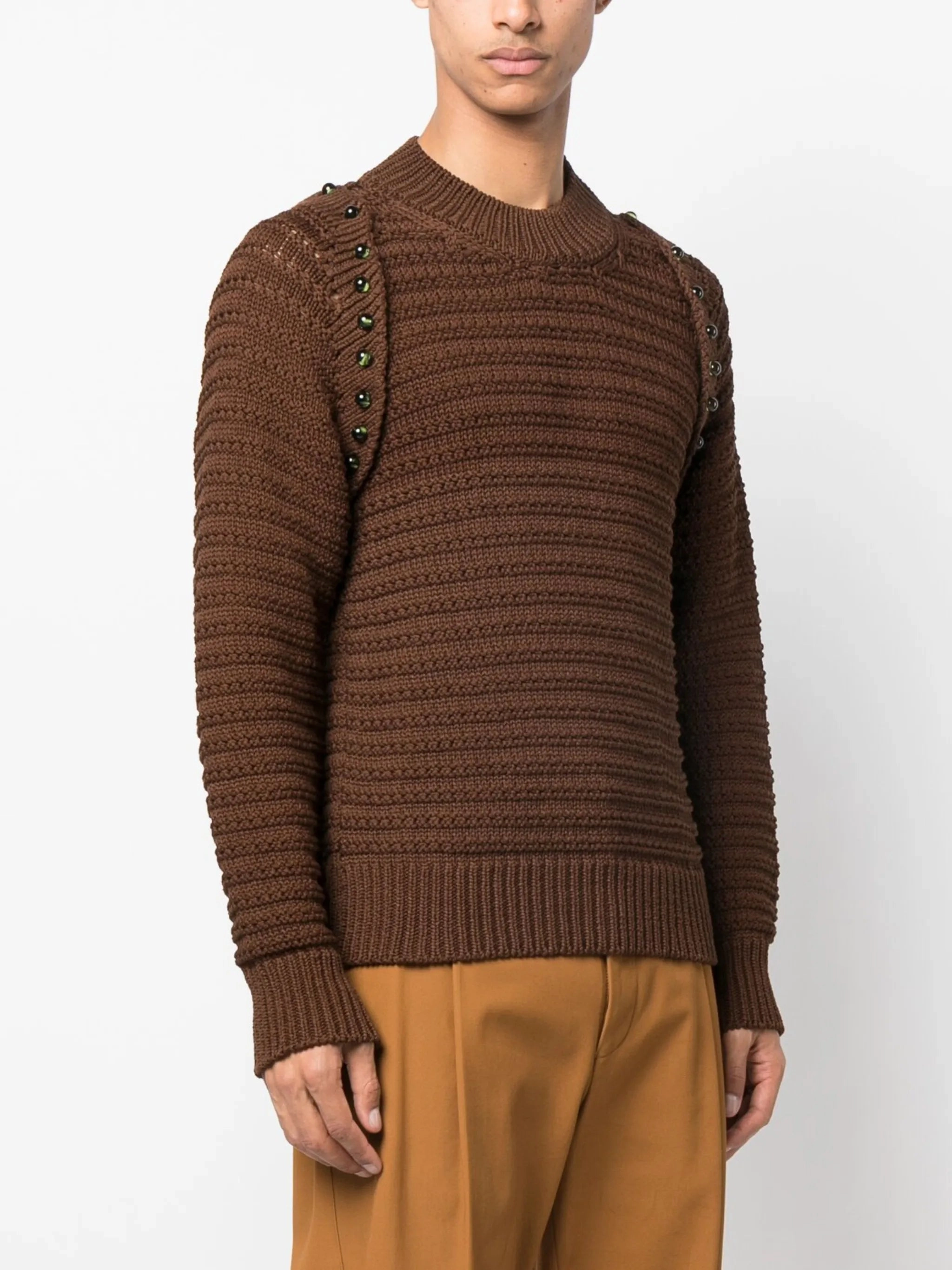 Arnall Culliford Knitwear crochet-knit layered cotton jumper