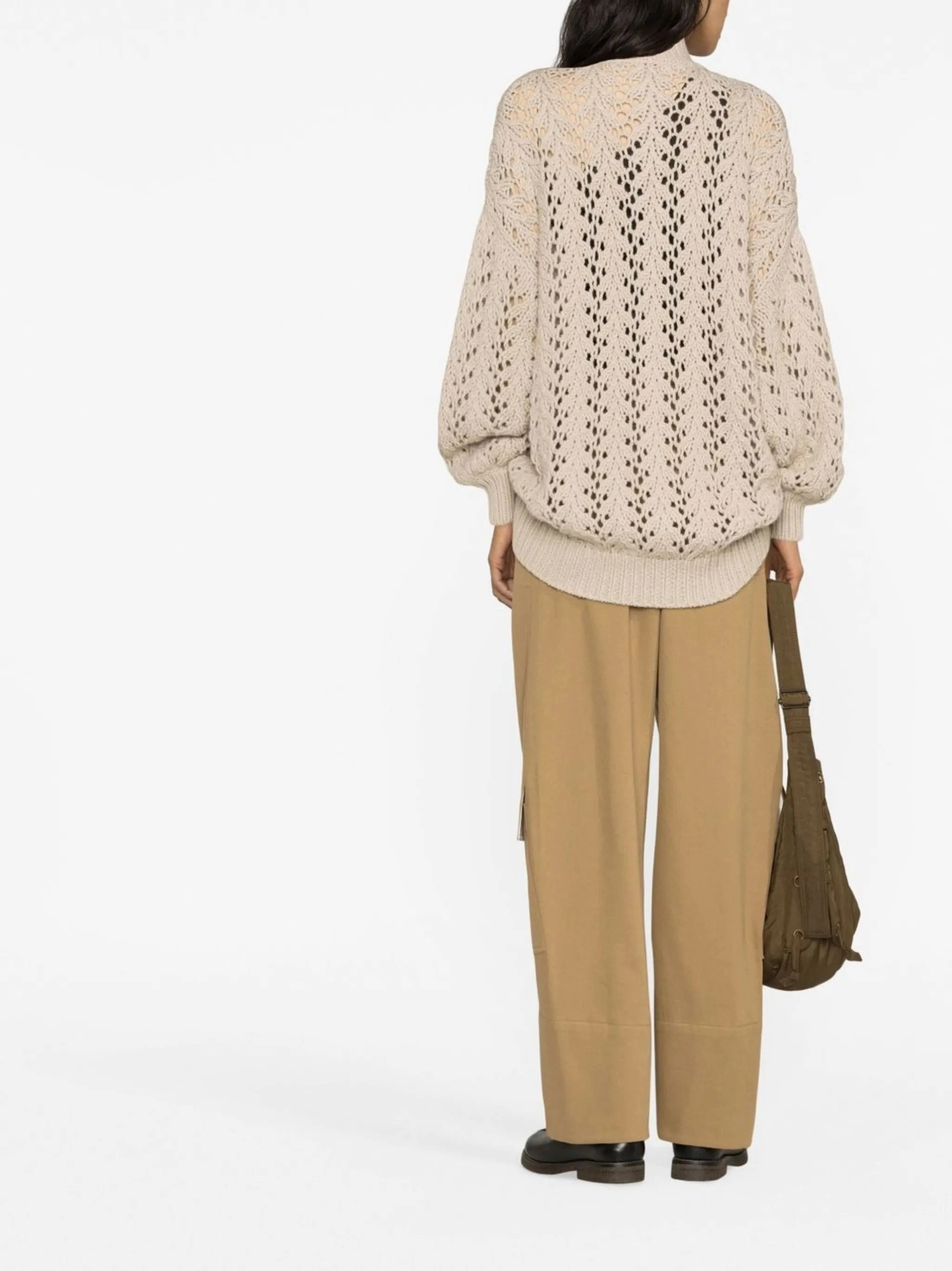 crochet zip-up cardigan Theory Knitwear