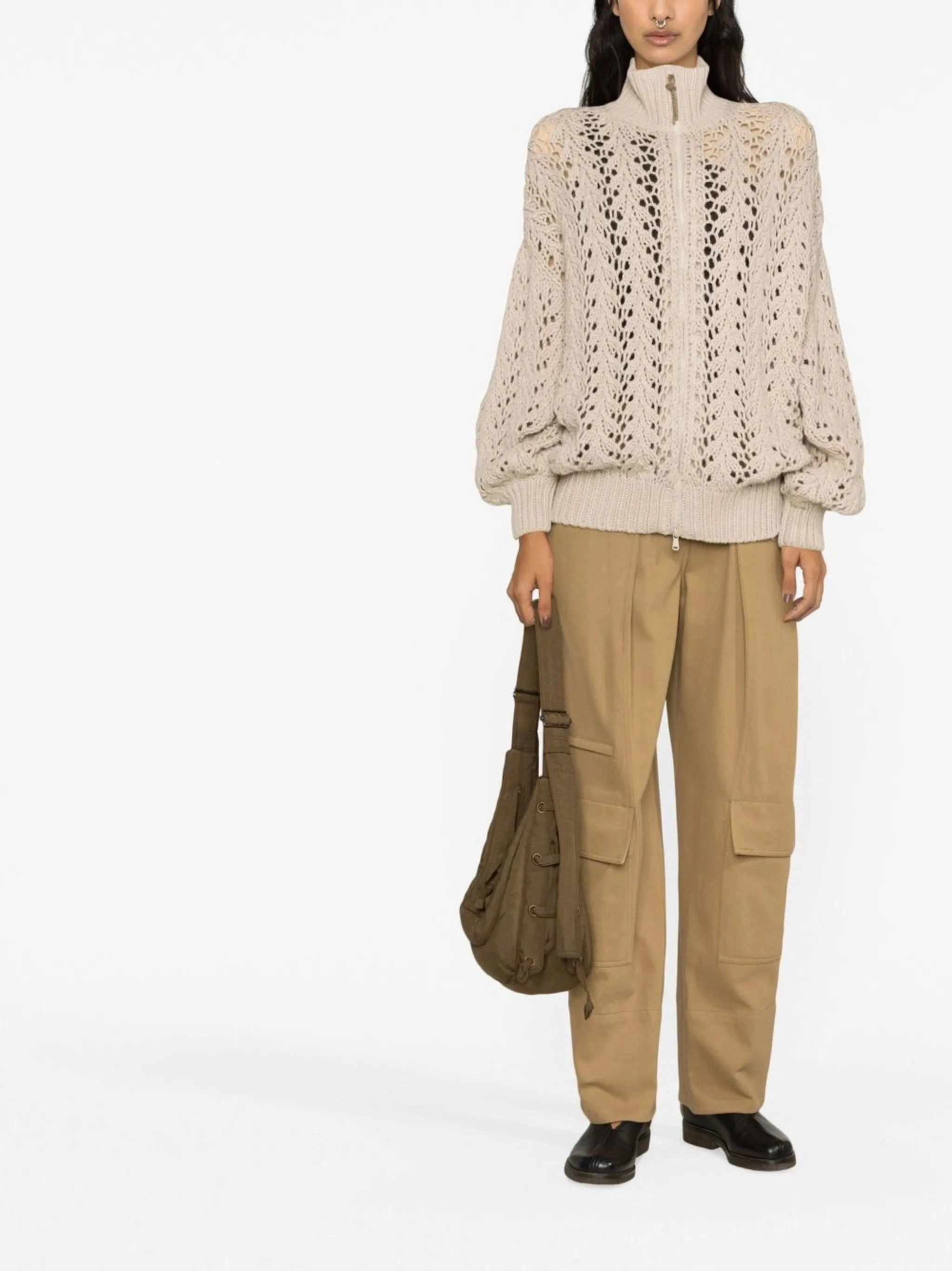 Celtic Ore Heritage Knitwear Scarf crochet zip-up cardigan