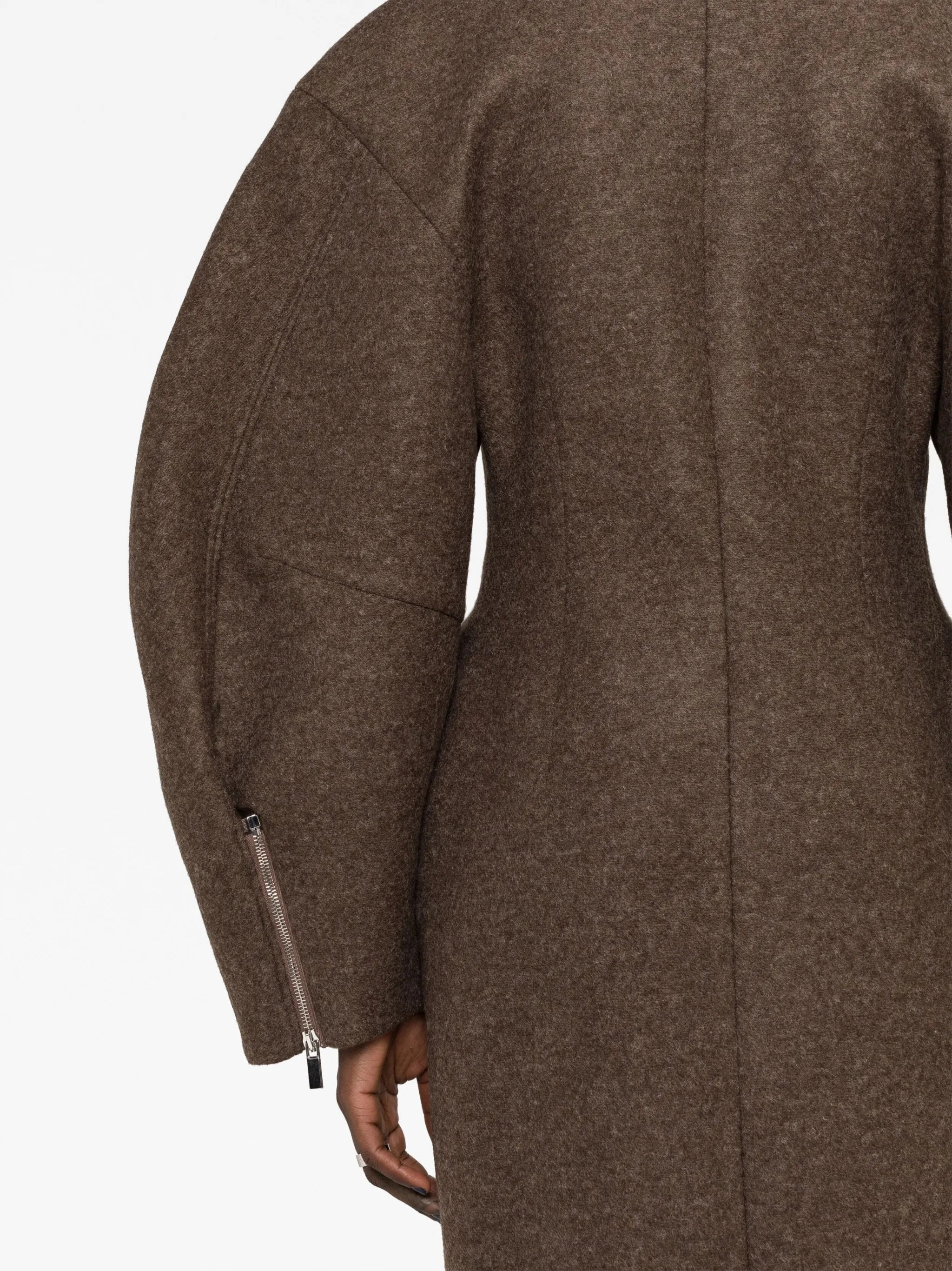 Waxed Croissant midi coat