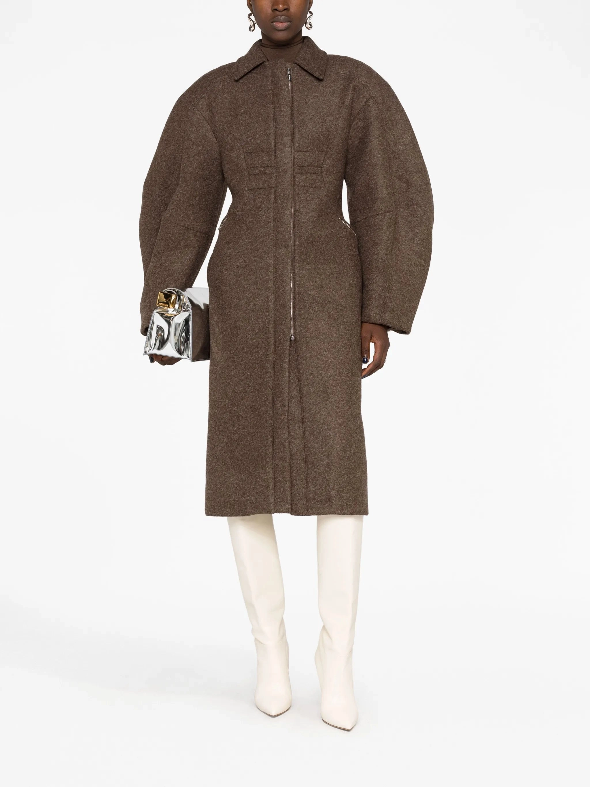 Croissant midi coat Winter Coats Without Hoods