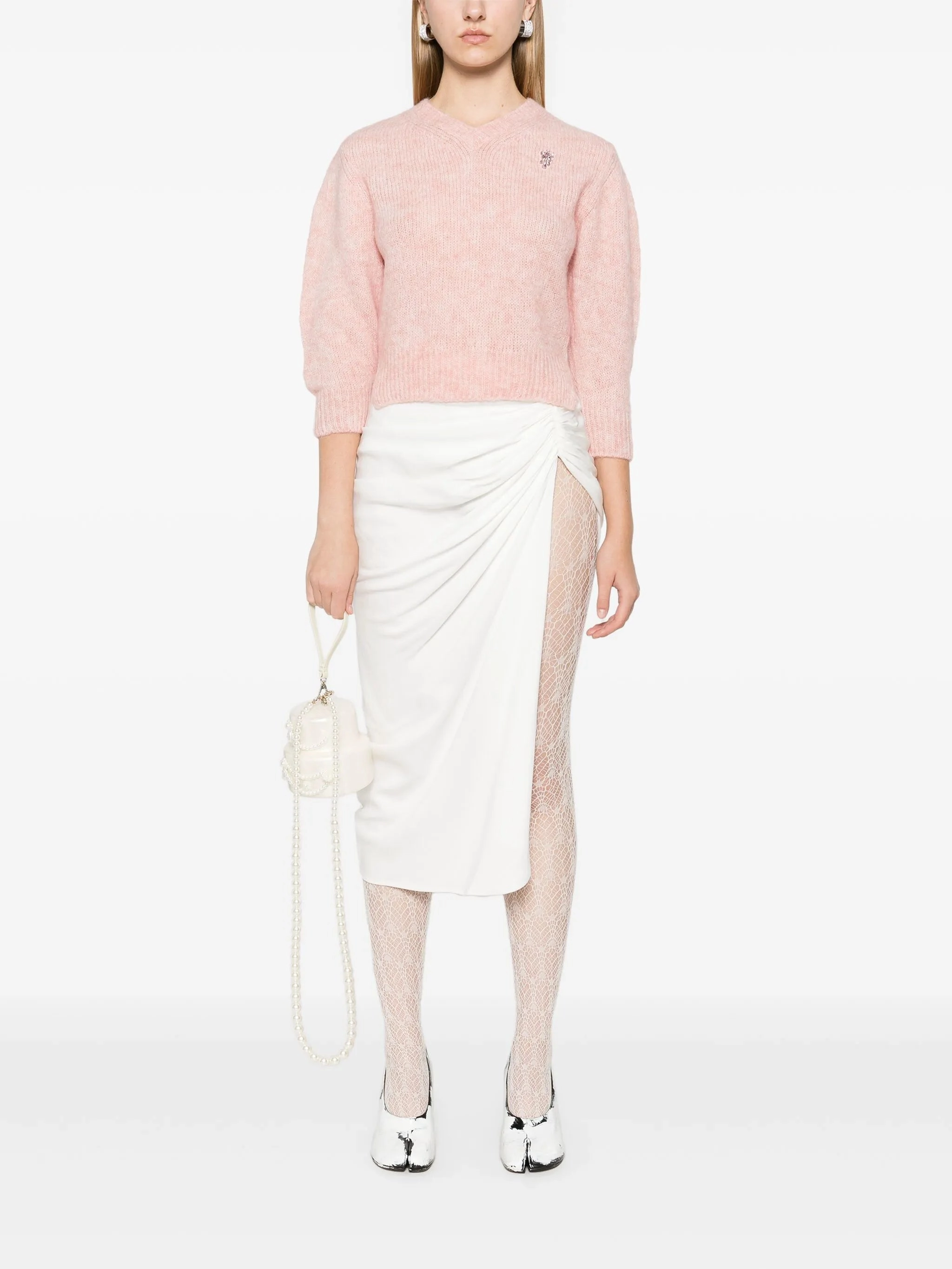 Knitwear In Summer cropped V-neck sweater