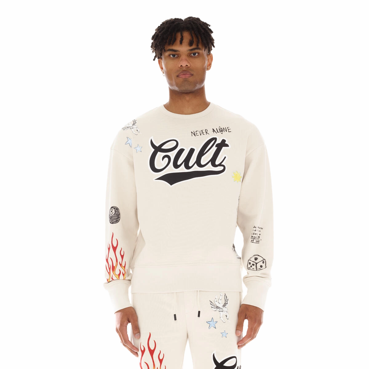 Cult of Individuality Men's Crew Neck Fleece Uk Hooded Sweatshirts