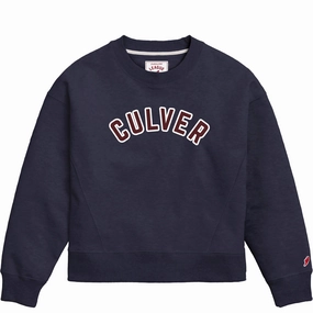 Culver Boxy Crew - Navy Cheap Good Quality Sweatshirts