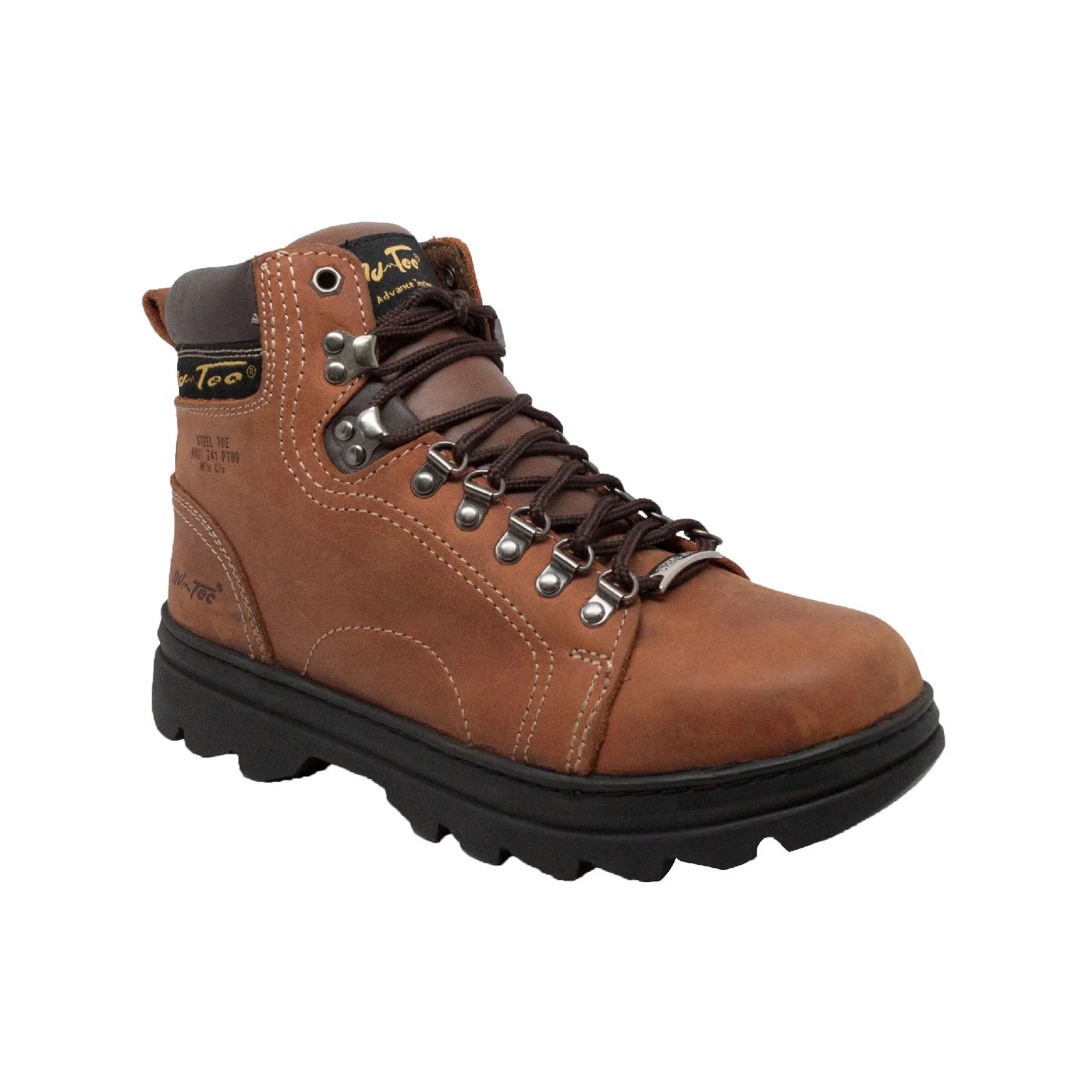 Men's 6" Brown Steel Toe Work Boot - 1977 Hiking Shoes For Snow