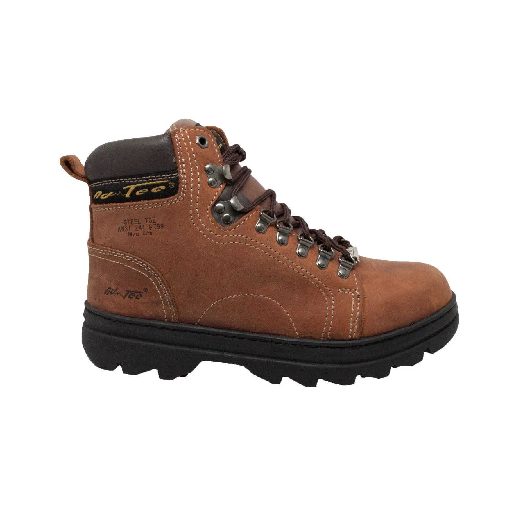 Men's 6" Brown Steel Toe Work Boot - 1977 Snow Proof Hiking Shoes