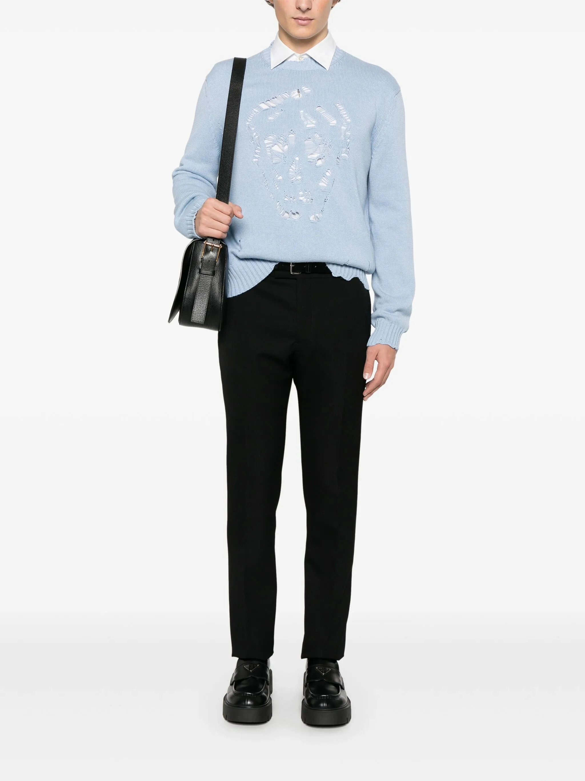 Knitwear China distressed skull sweater