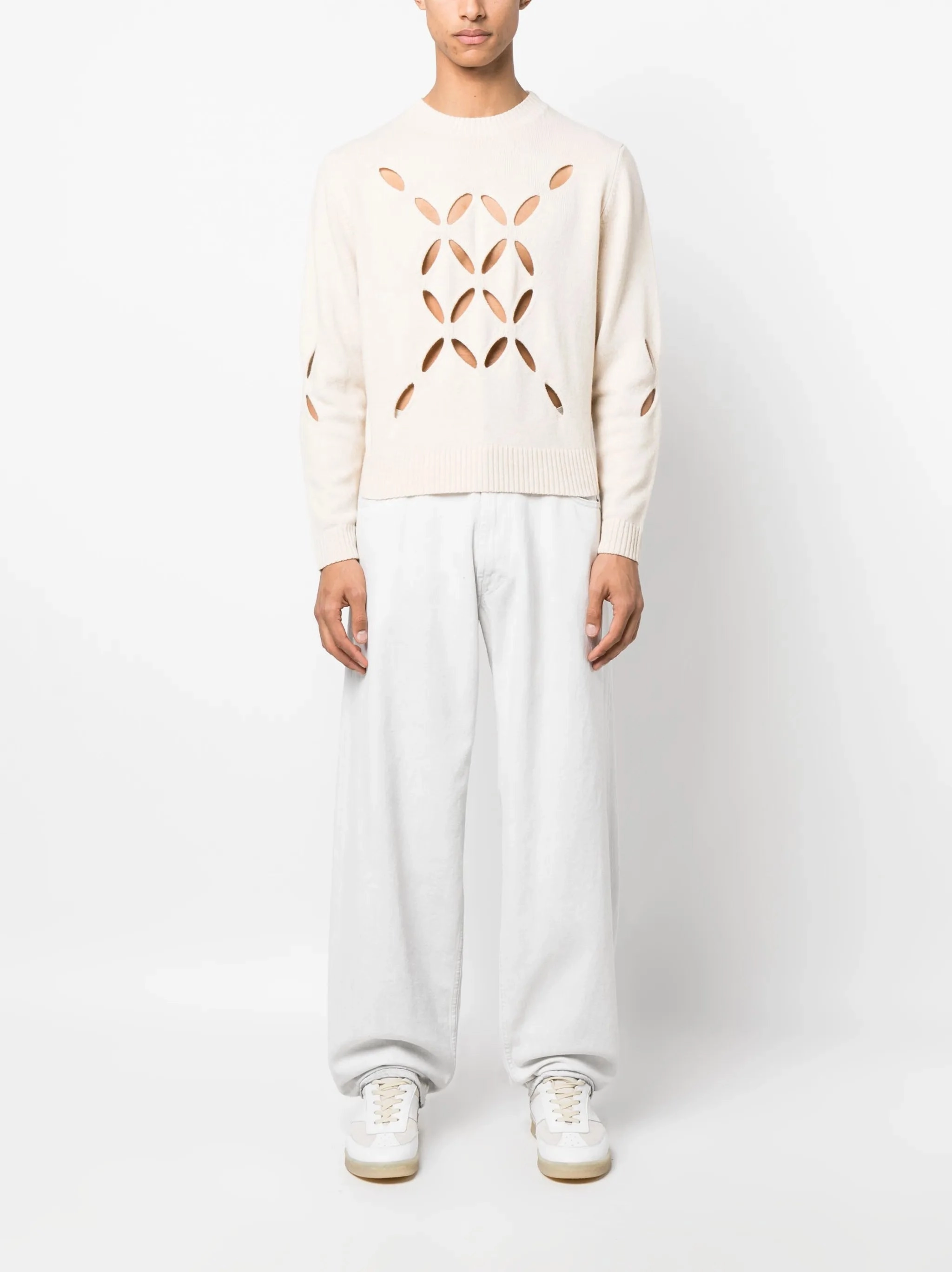 Washing Knitwear cut-out floral-detail jumper