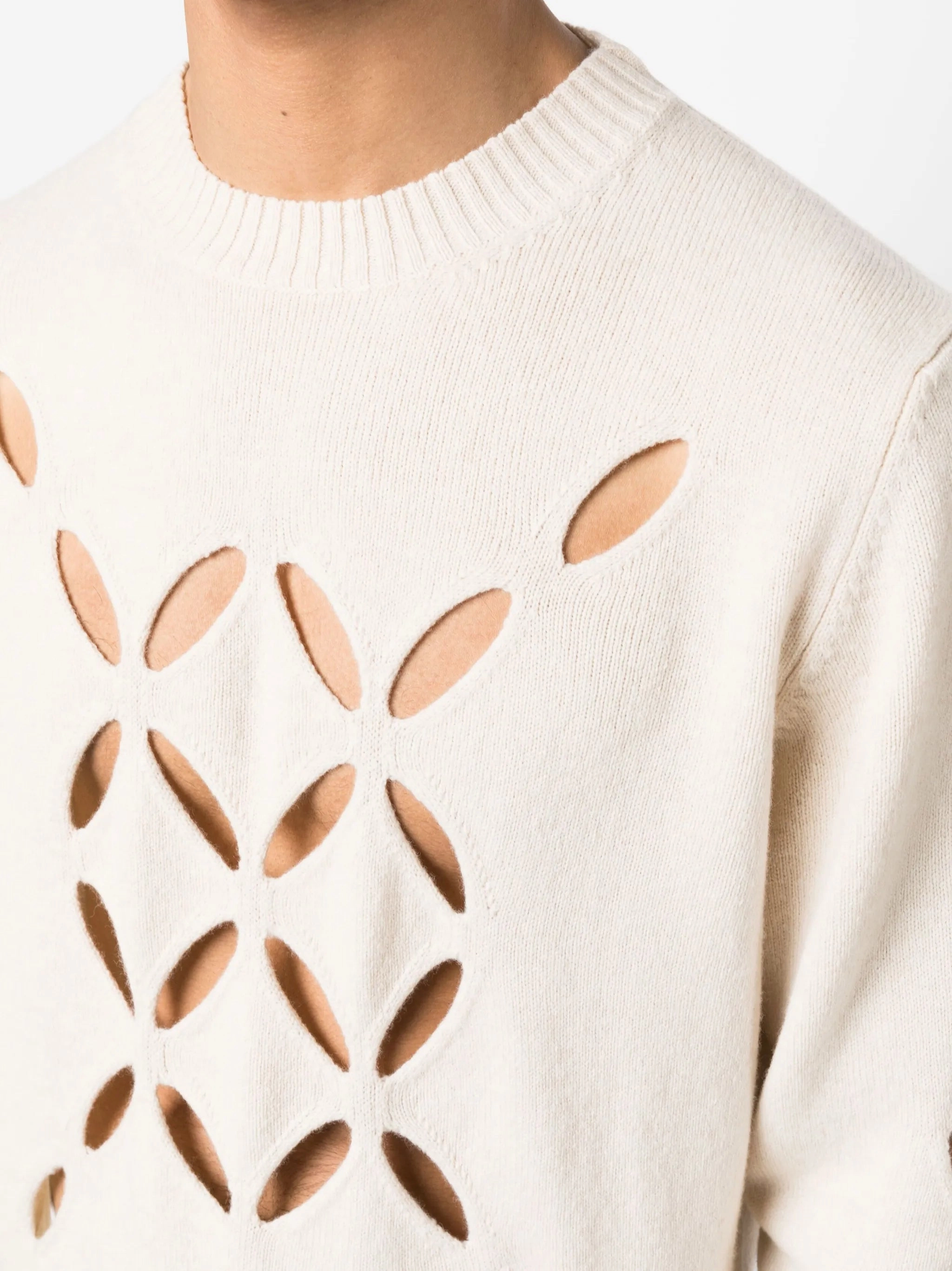 Alpini Knitwear cut-out floral-detail jumper