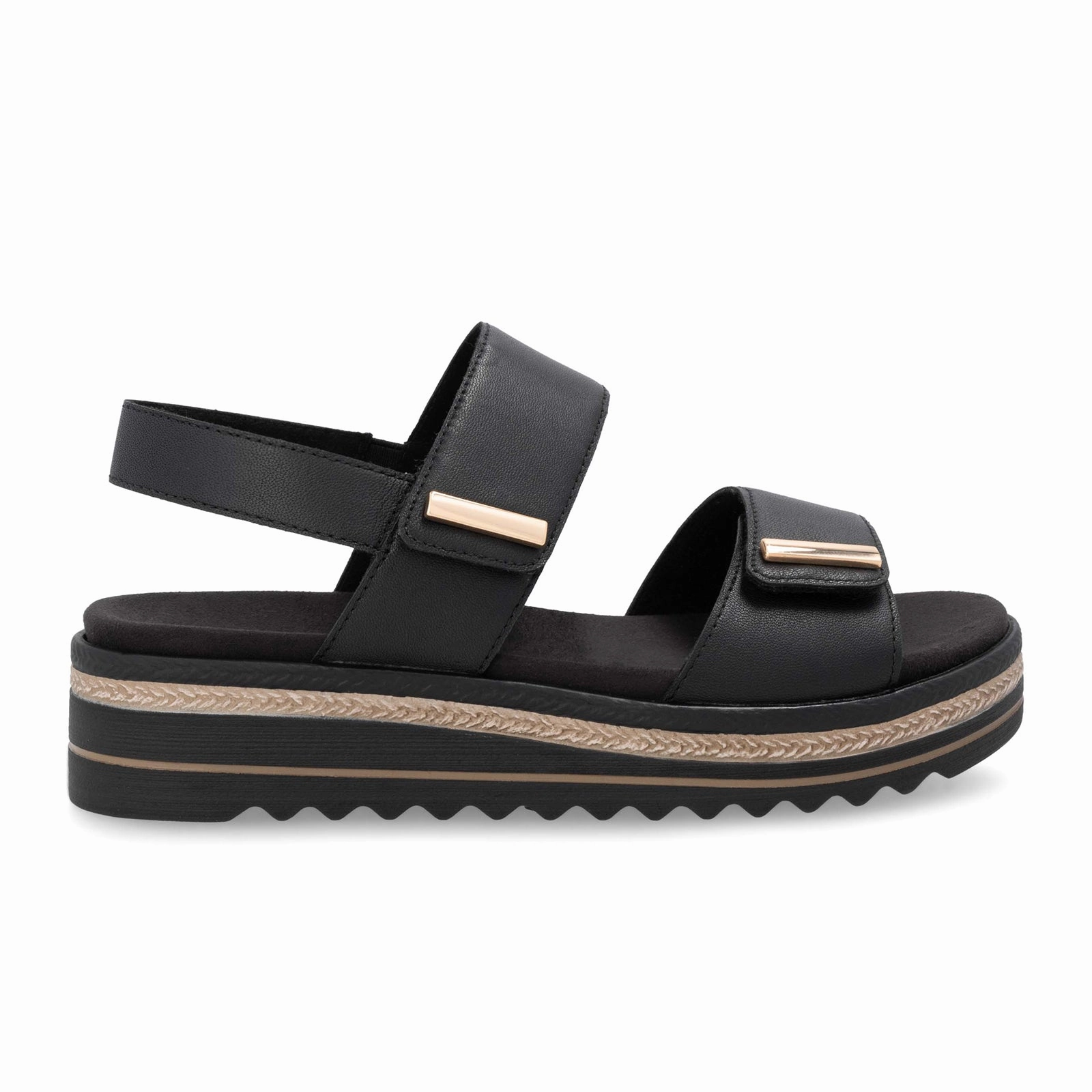 Remonte Jocelyn D0Q59 Wedge Sandal (Women) - Black Cross Sandals