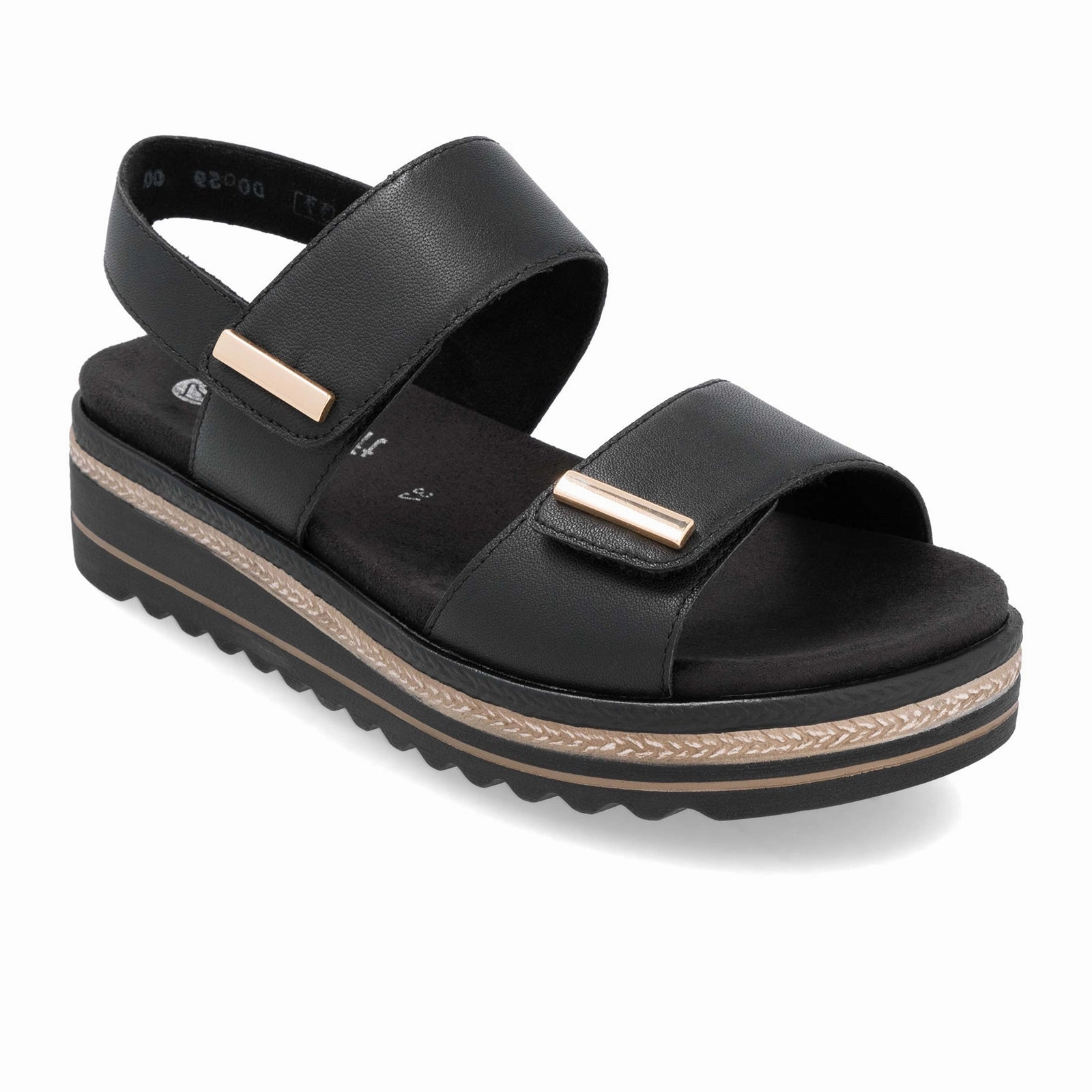 Remonte Jocelyn D0Q59 Wedge Sandal (Women) - Black Wedge Dress Sandals