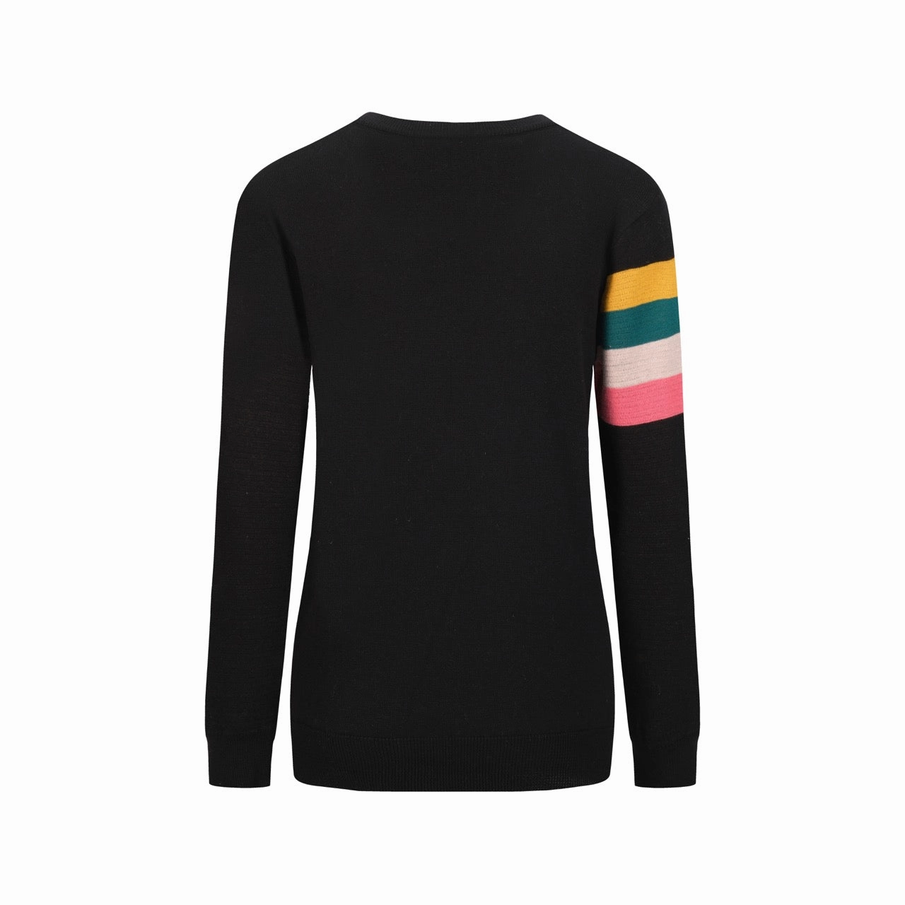 Inti Handmade Knitwear Women's black wavy jacquard retro knitwear