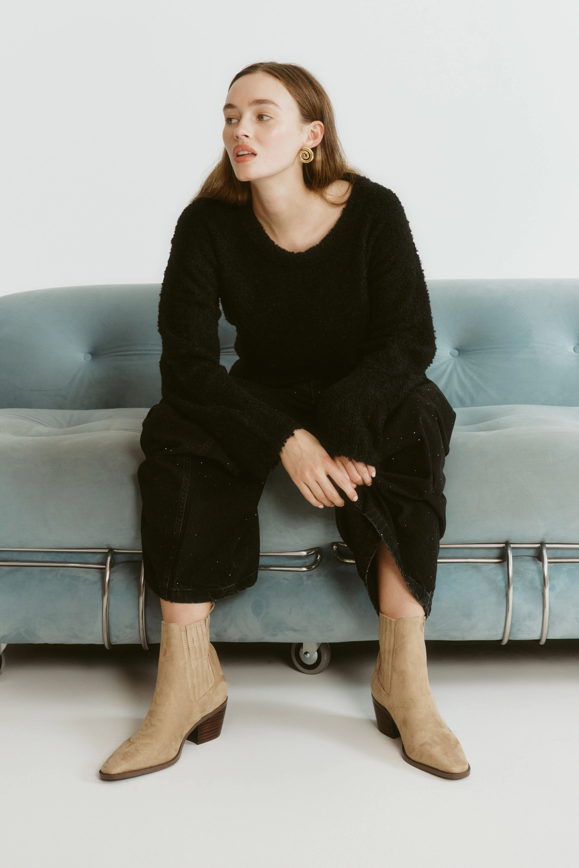 Faux Leather Flat Ankle Boots Dale Chelsea Ankle Boots - Taupe Micro