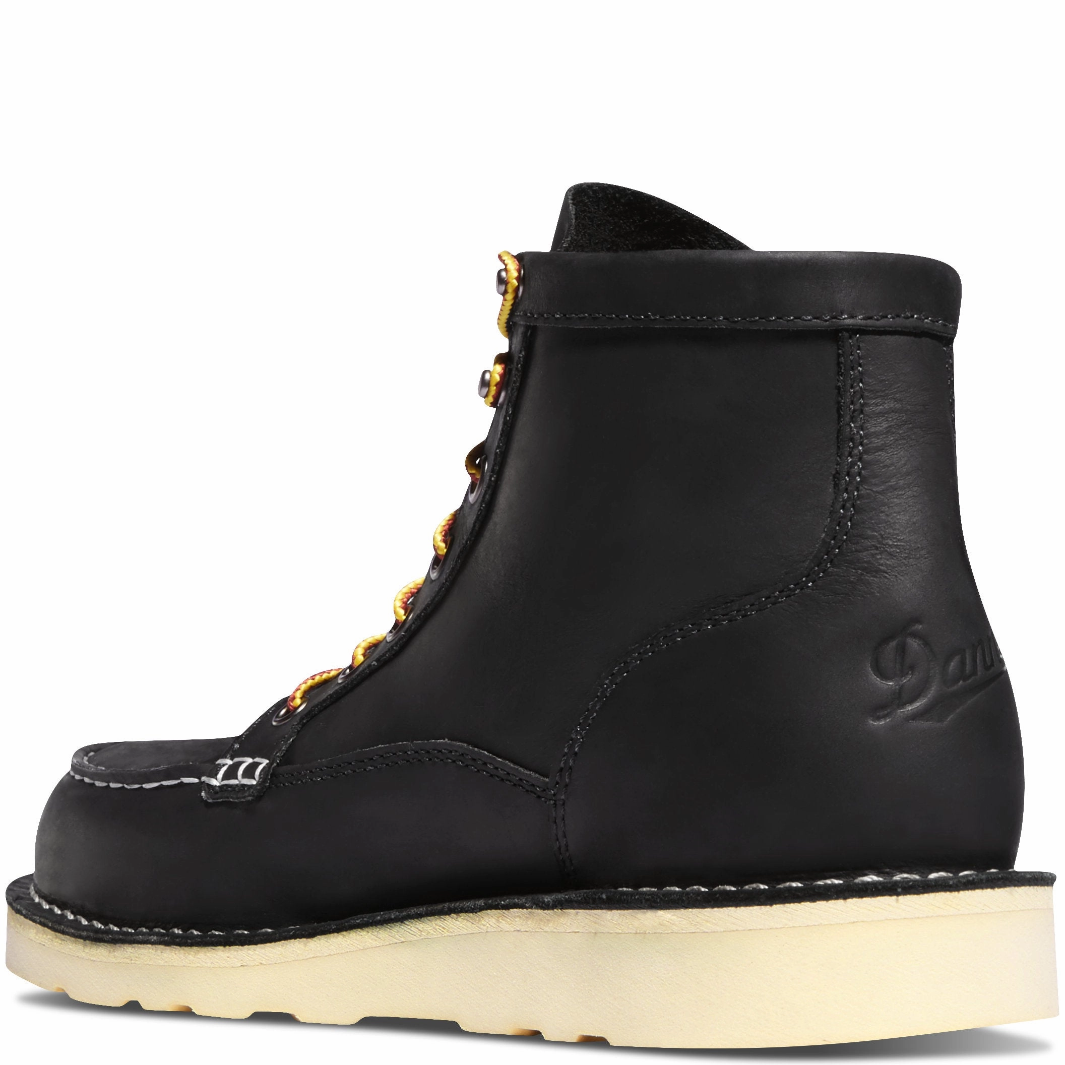 Danner Men's Bull Run Moc Toe Work Boots  6" Black | USA-Made Oil-Resistant Full-Grain Leather Moc Toe Boots with Wedge Outsole Best Gore-tex Work Boots