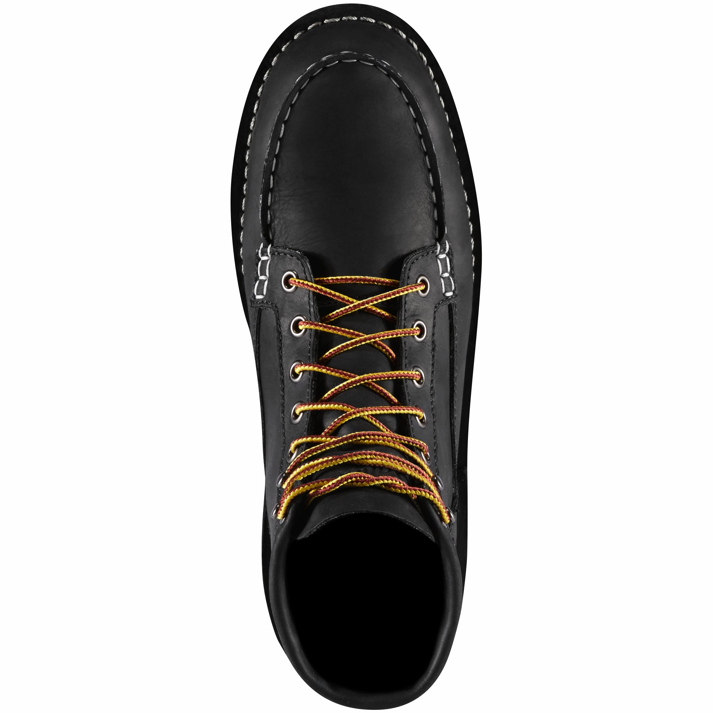 Danner Men's Bull Run Moc Toe Work Boots  6" Black | USA-Made Oil-Resistant Full-Grain Leather Moc Toe Boots with Wedge Outsole Size 12 Work Boots