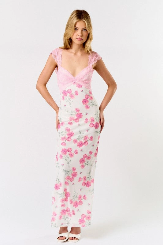 Bold Maxi Dress Garden Party Lace Floral Maxi Dress