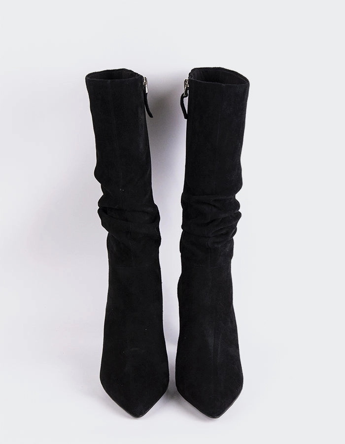 Riding Boots Leather Davila Black Suede
