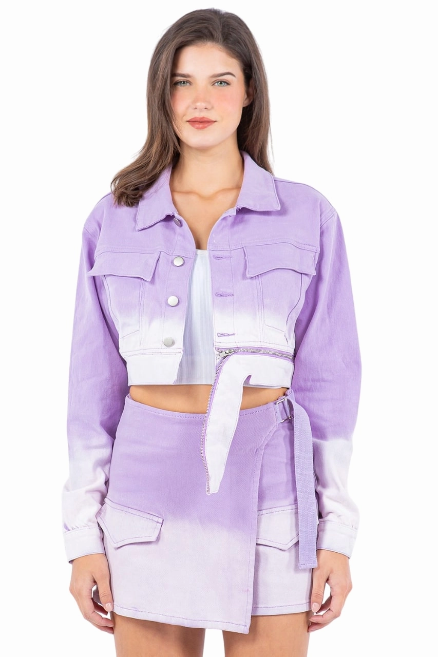 American Bazi Women's Ombre Washed Zipper Trim Jackets Depop Jackets