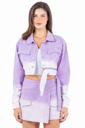 Tin Cloth Jackets American Bazi Women's Ombre Washed Zipper Trim Jackets