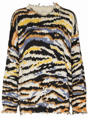 Lawrence Knitwear deconstructed zebra pattern jumper