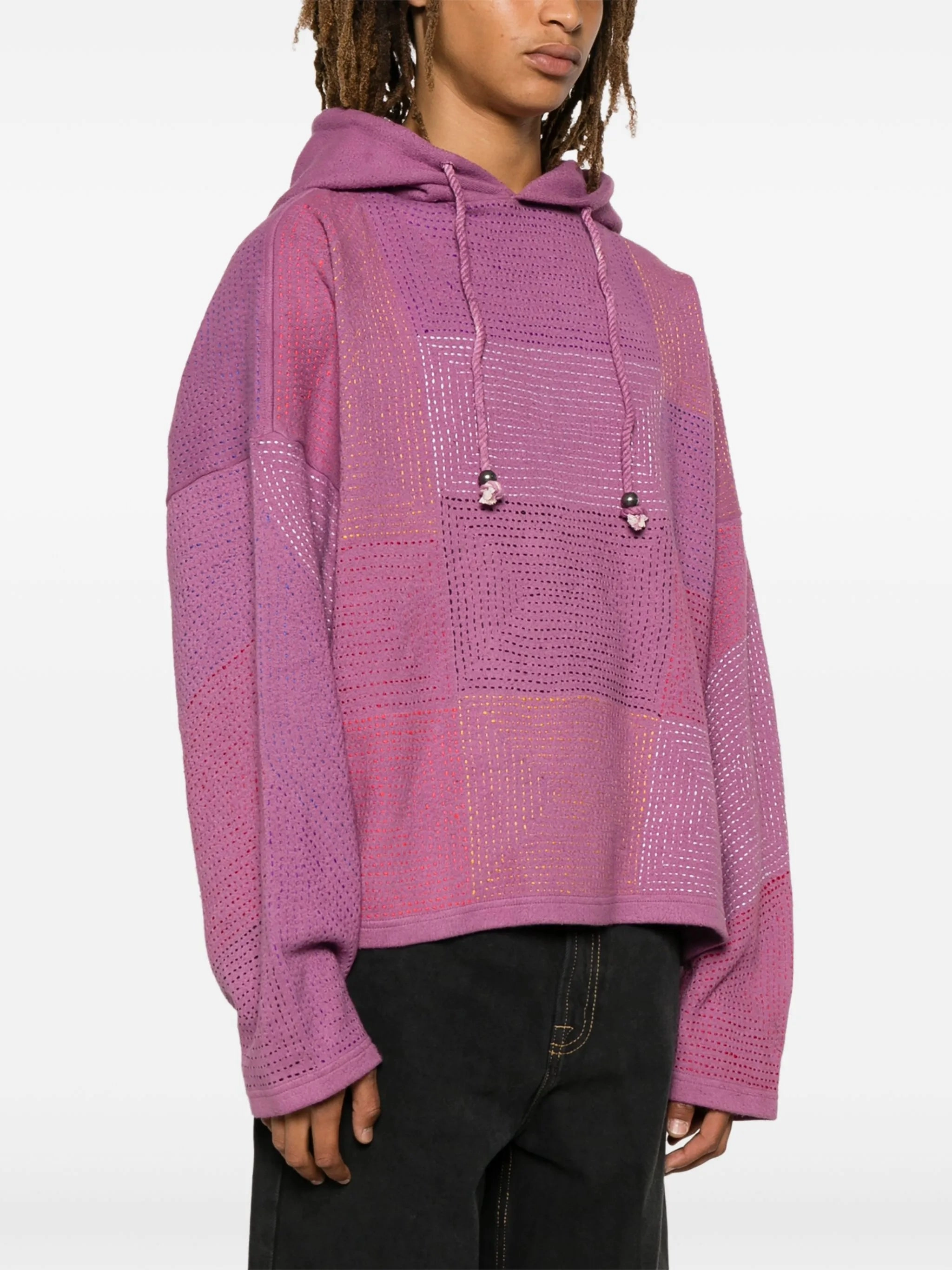 decorative-stitching hoodie Mg Knitwear