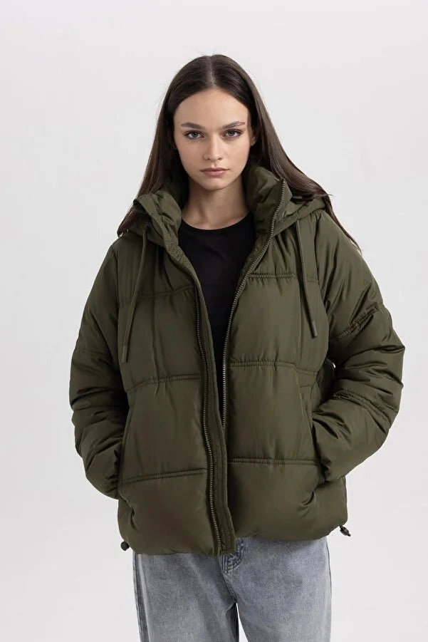 Coats Trench Of Wool Defacto Women's Waterproof Hooded Faux Fur Puffer Coats