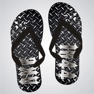 Delta Kappa Epsilon Diamond Plate Flip-Flops - SBL100 - SUB Flip Flops With Strap In Back