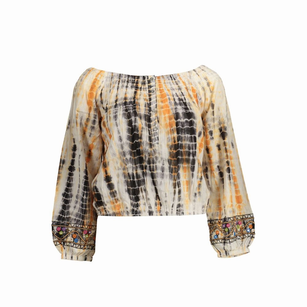 Bulk Polyester T Shirts Desigual Beige Cotton Women T-Shirt