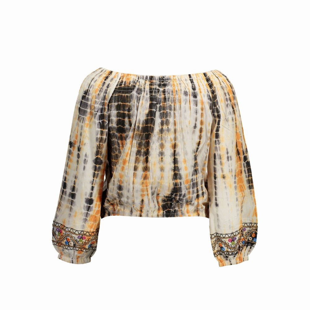 Christian Apparel T Shirts Desigual Beige Cotton Women T-Shirt