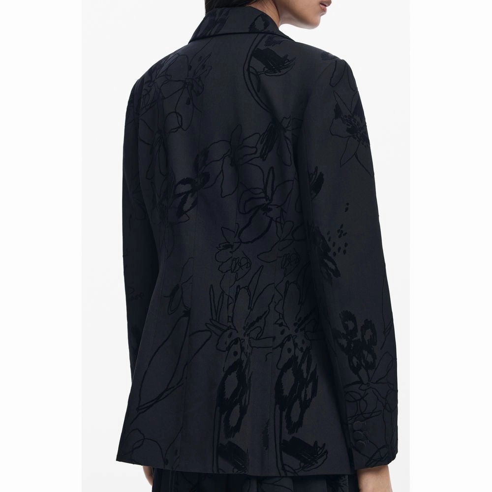 Desigual Black Polyester Women Jacket Civil War Coats