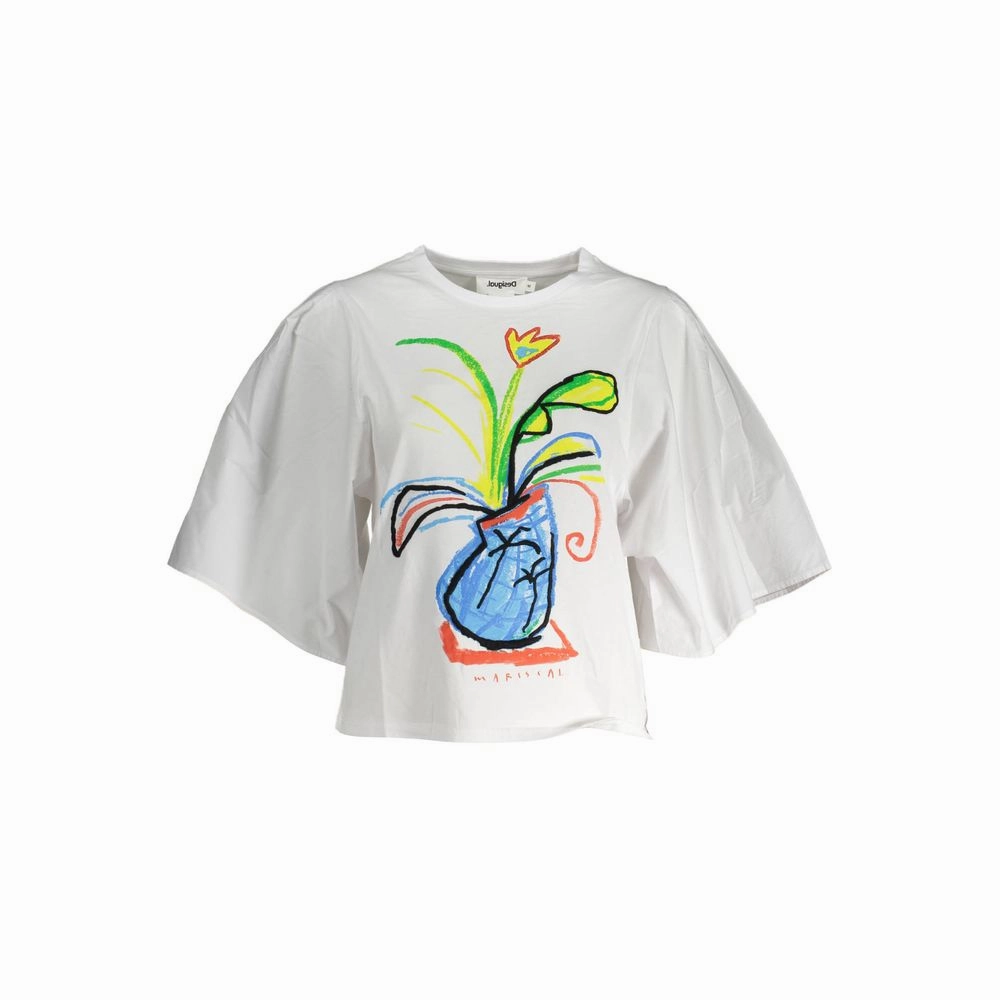 Clothing T Shirts Desigual White Cotton Women Top