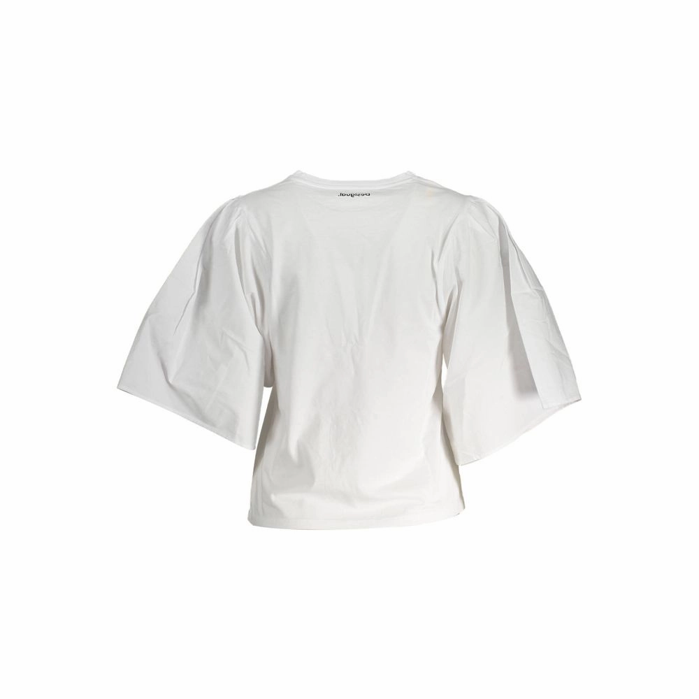 Classic Rock T Shirts Desigual White Cotton Women Top