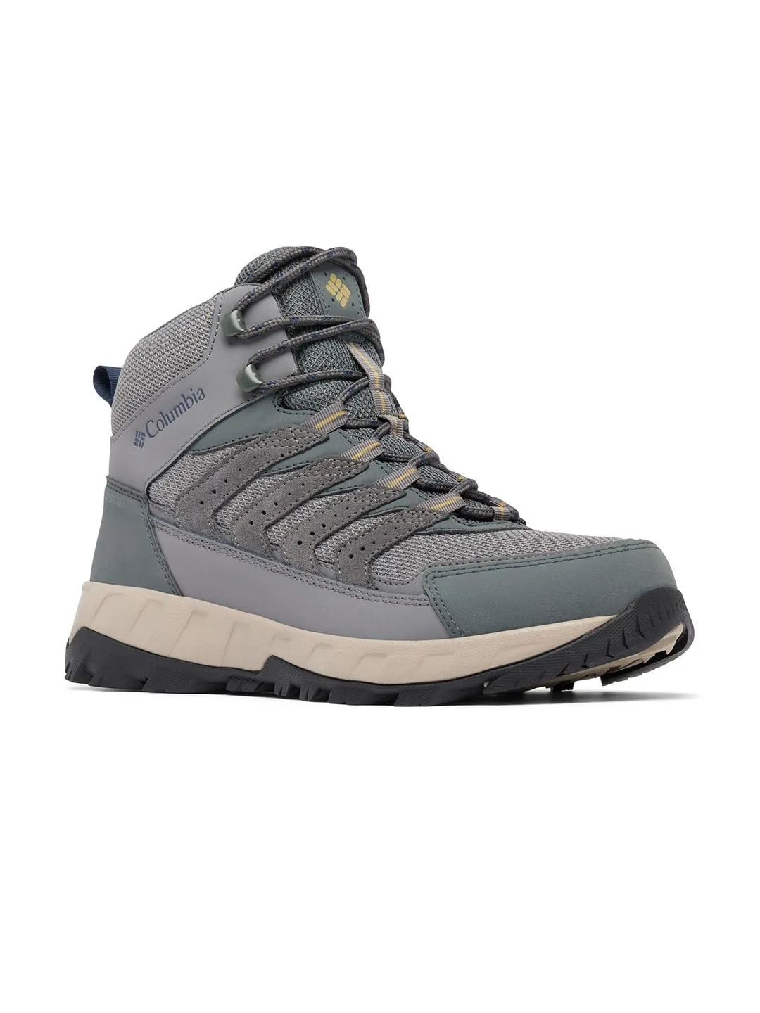 Columbia Men Grey STRATA TRAIL MID WP Hedgehog Hiking Shoes