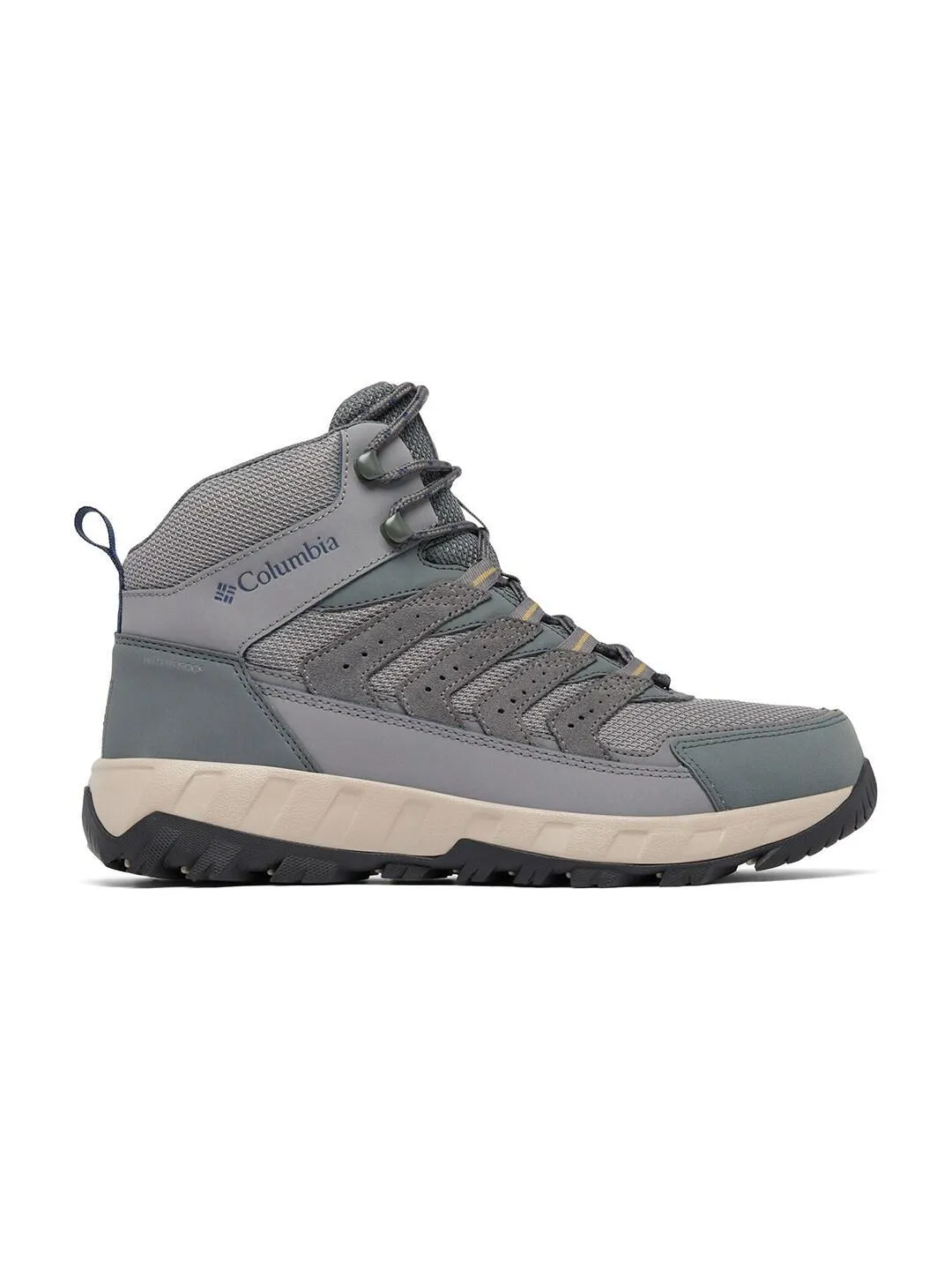Columbia Men Grey STRATA TRAIL MID WP Hiking Shoes For Water
