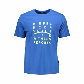 Diesel Blue Cotton Men T-Shirt Goosebumps T Shirts