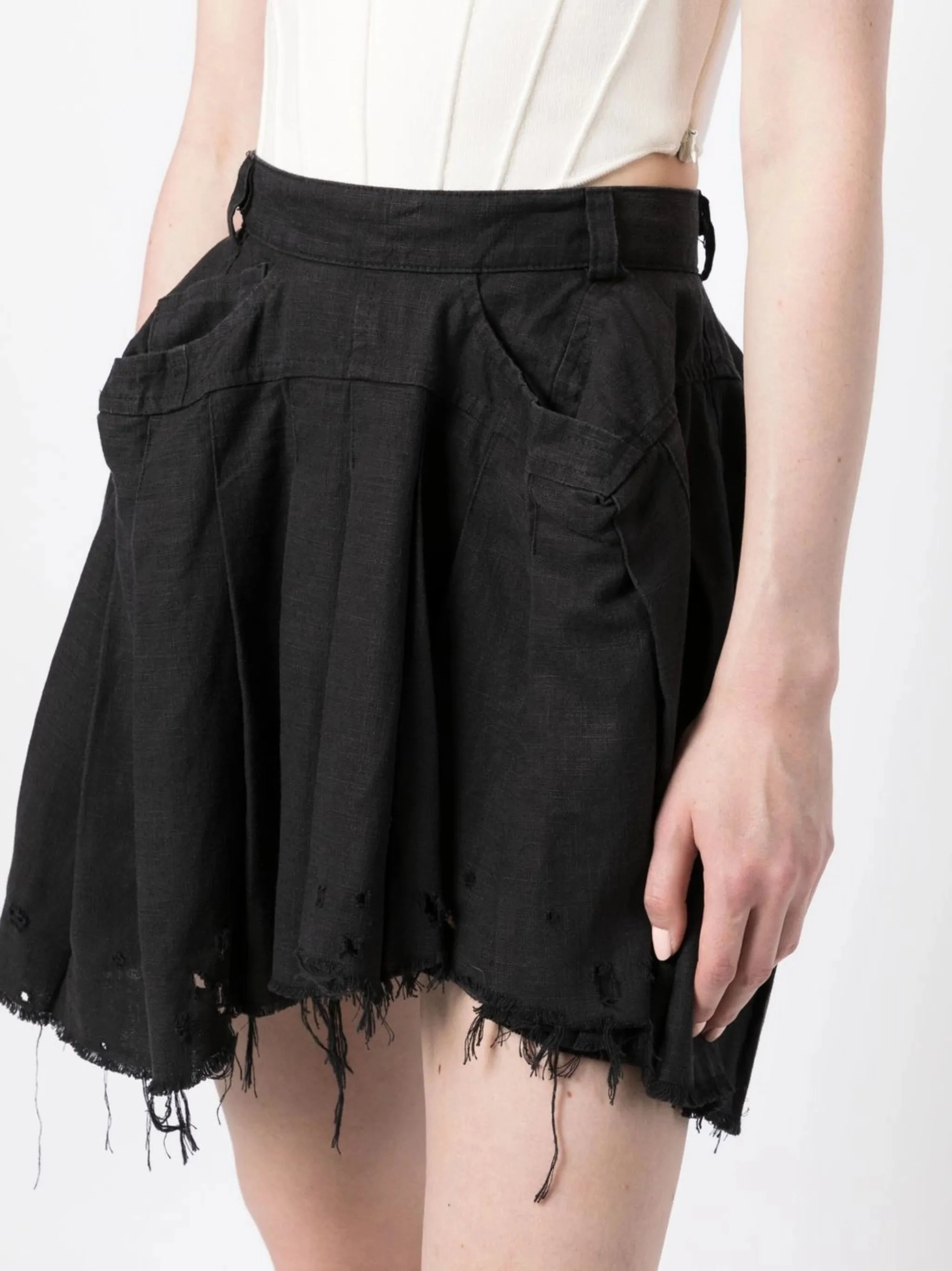 distressed-effect mini skirt Strapless Bridesmaid Dress