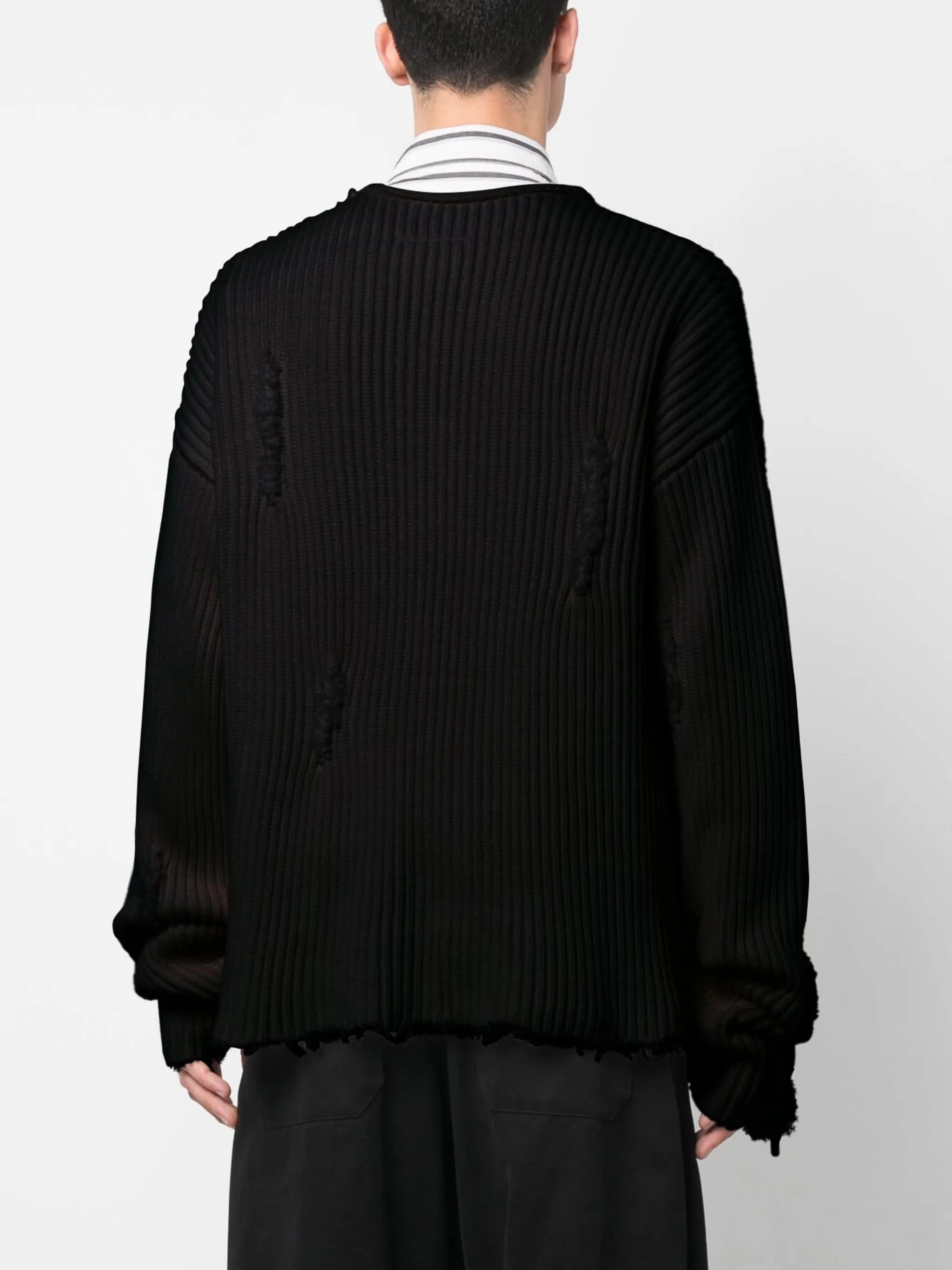 distressed ribbed jumper Claudia Schiffer Knitwear